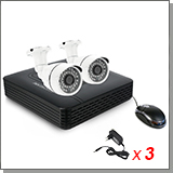 Проводной комплект уличного видеонаблюдения - 2 HD AHD камеры и видеорегистратор