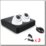 Проводной комплект видеонаблюдения для офиса и дома - 2 HD AHD камеры и видеорегистратор